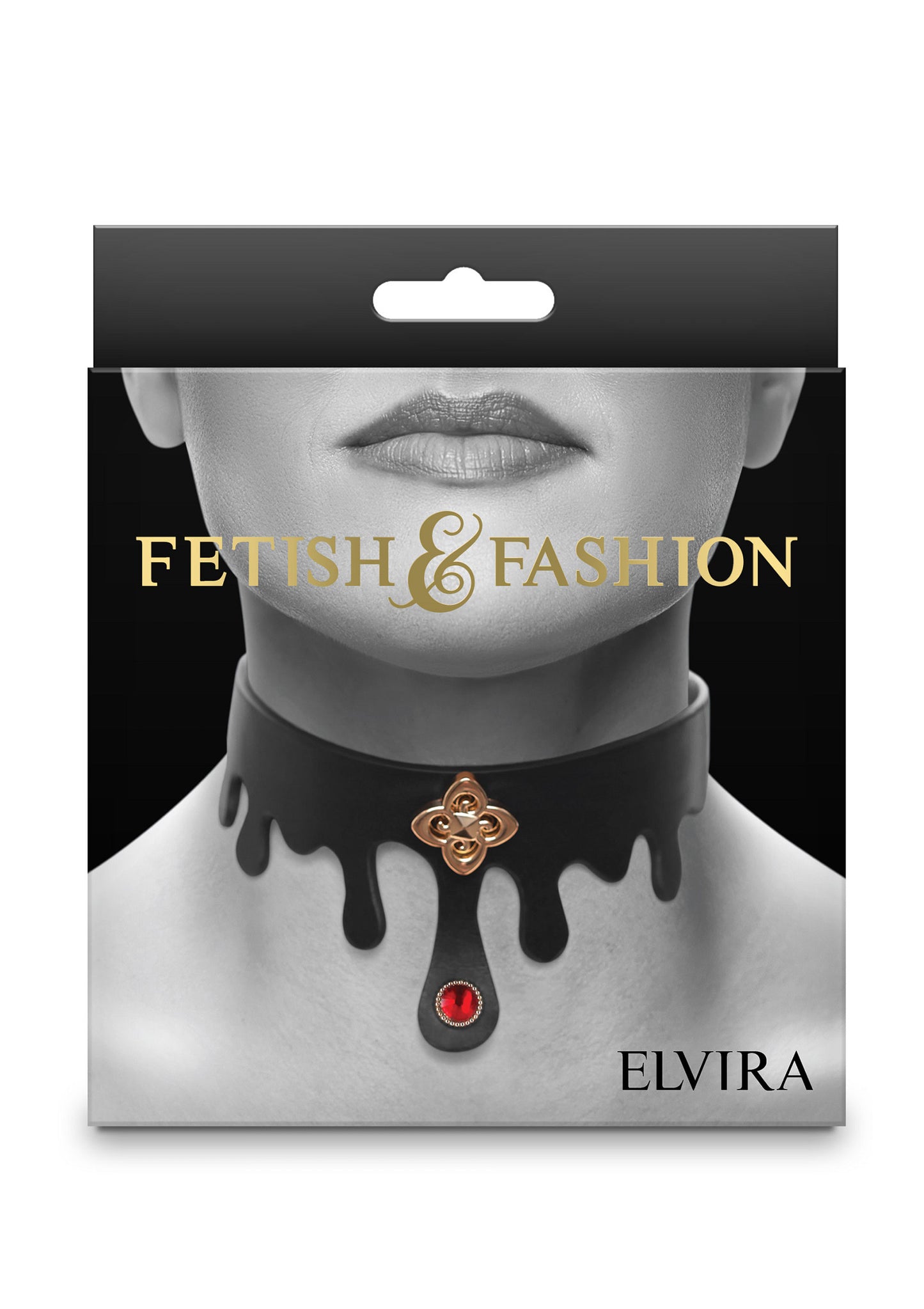 NS Novelties Fetish & Fashion Elvira Collar BLACK - 0