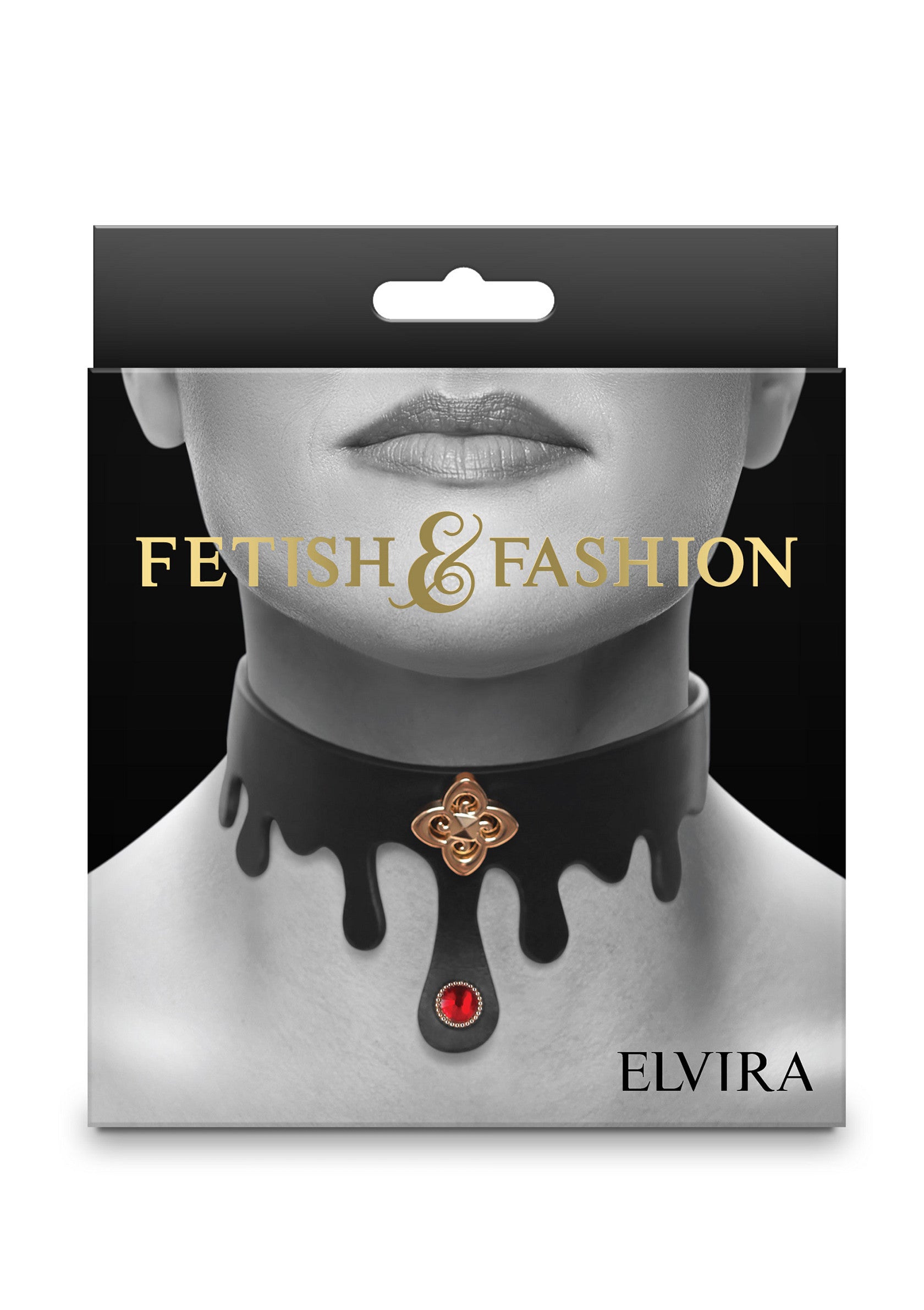 NS Novelties Fetish & Fashion Elvira Collar BLACK - 0