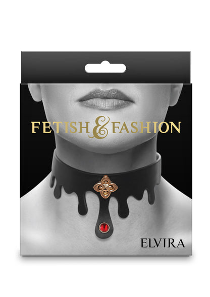 NS Novelties Fetish & Fashion Elvira Collar BLACK - 0