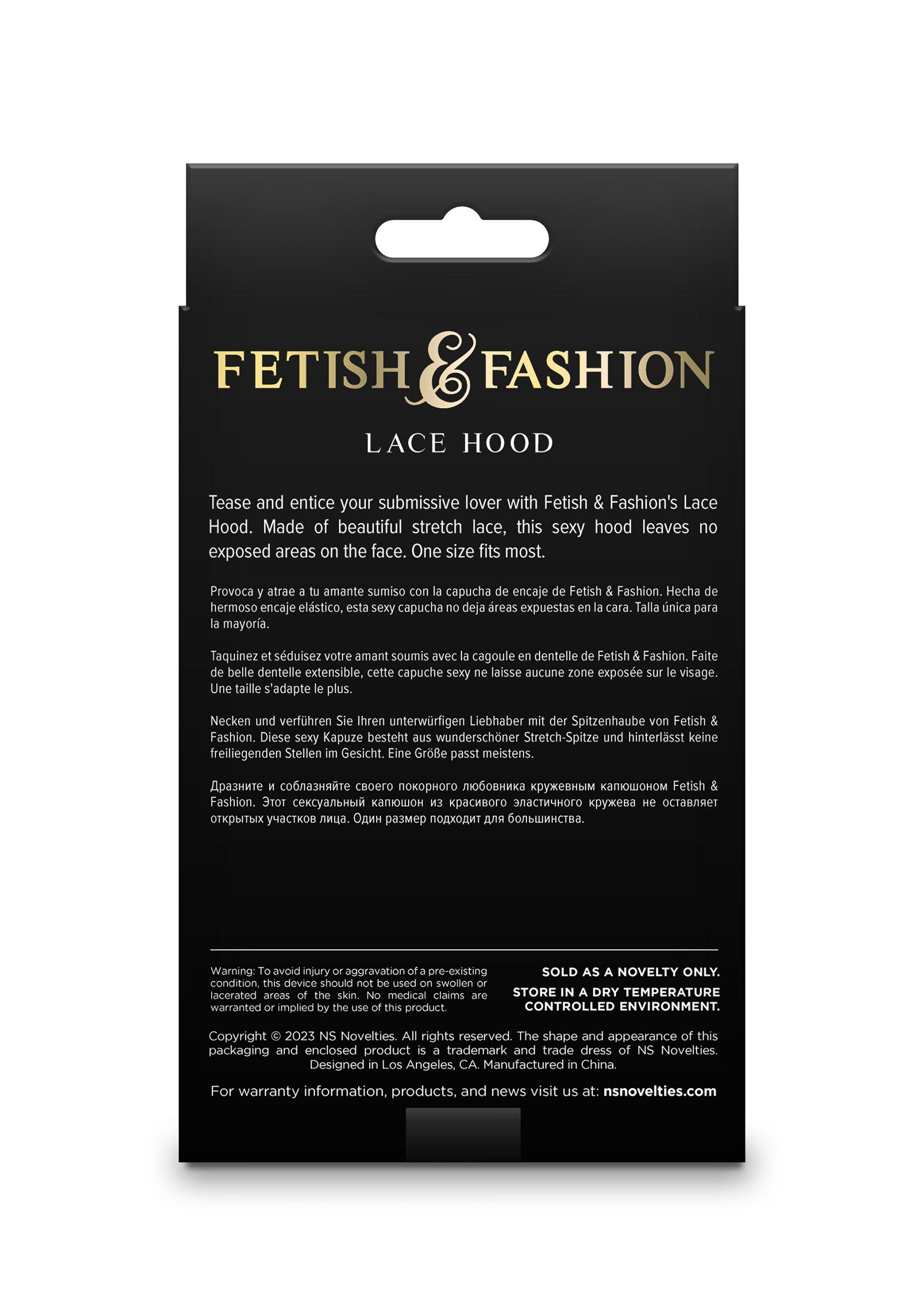 NS Novelties Fetish & Fashion Lace Hood BLACK - 0