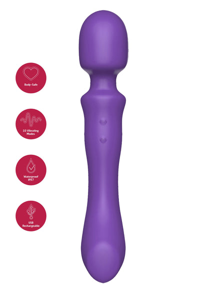 Dual-Sided Massaging Vibrating Wand PURPLE - 4