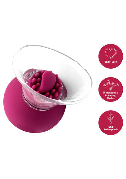 Vibrating & Rotating Nipple & Clitoral Pump PURPLE - 4