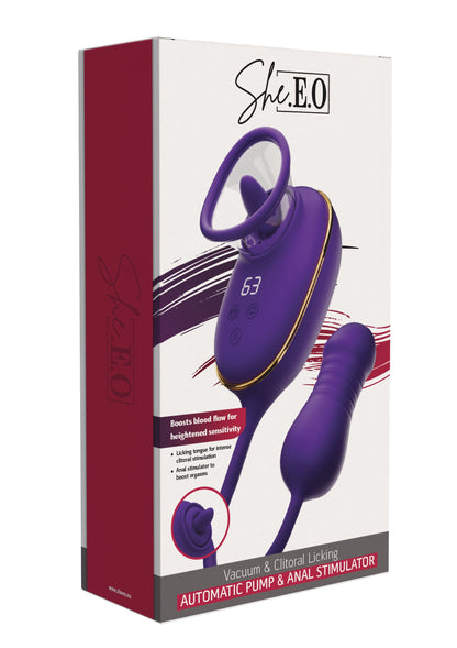 Licking Clitoral Pump & Anal Stimulator PURPLE - 2