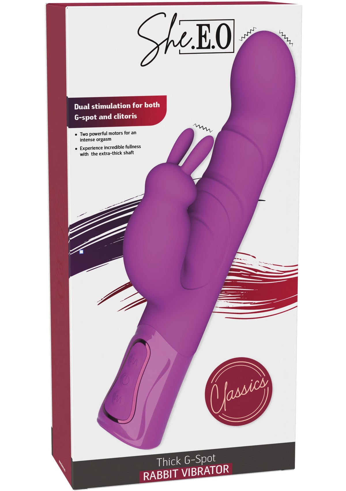 Vibrating G-Spot Thick Rabbit Vibrator PURPLE - 1