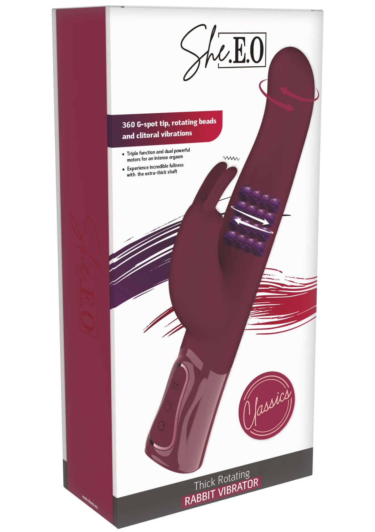 Rotating & Vibrating Thick Rabbit Vibrator PURPLE - 1
