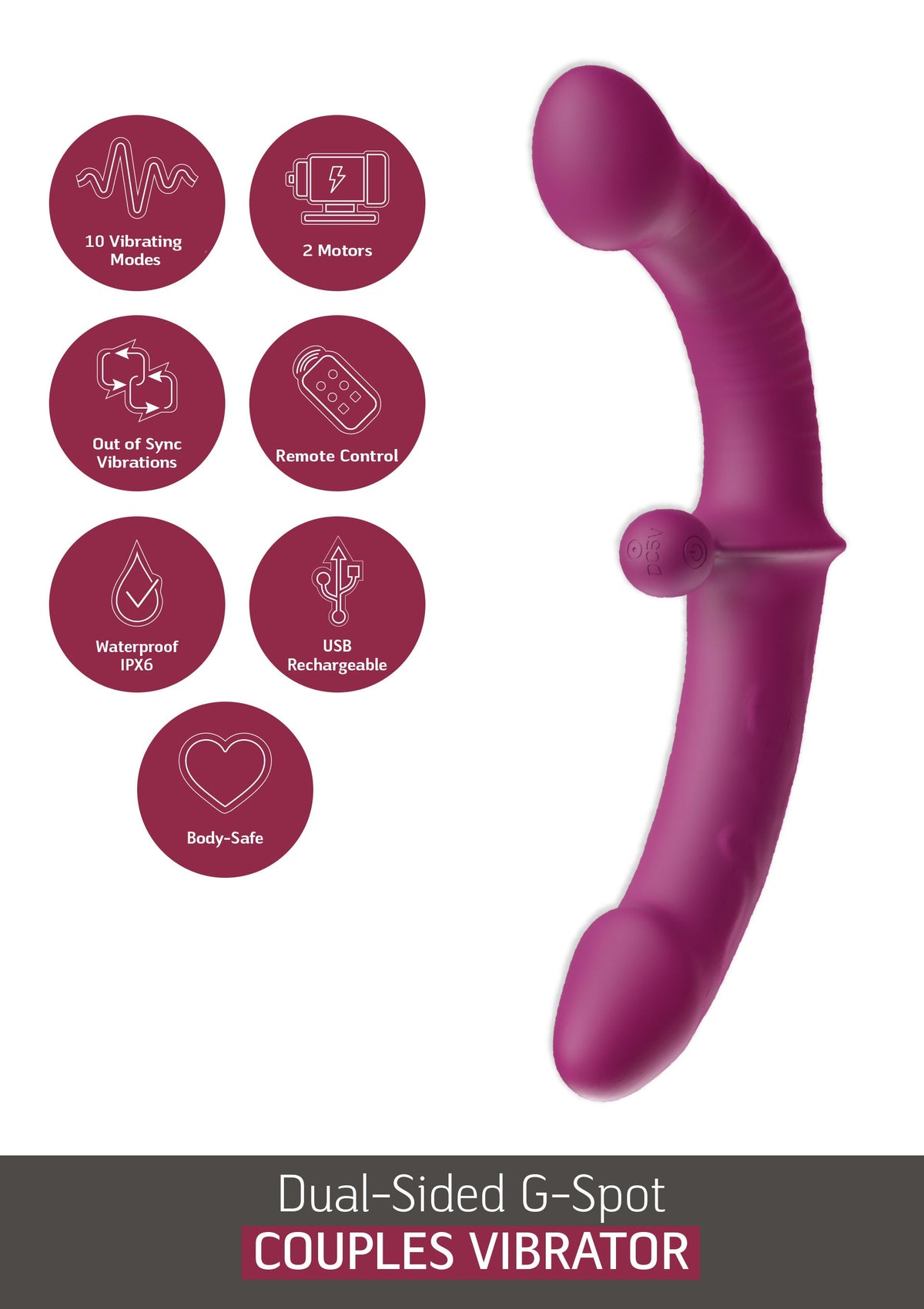 Dual-Sided G-Spot Vibrator PURPLE - 6