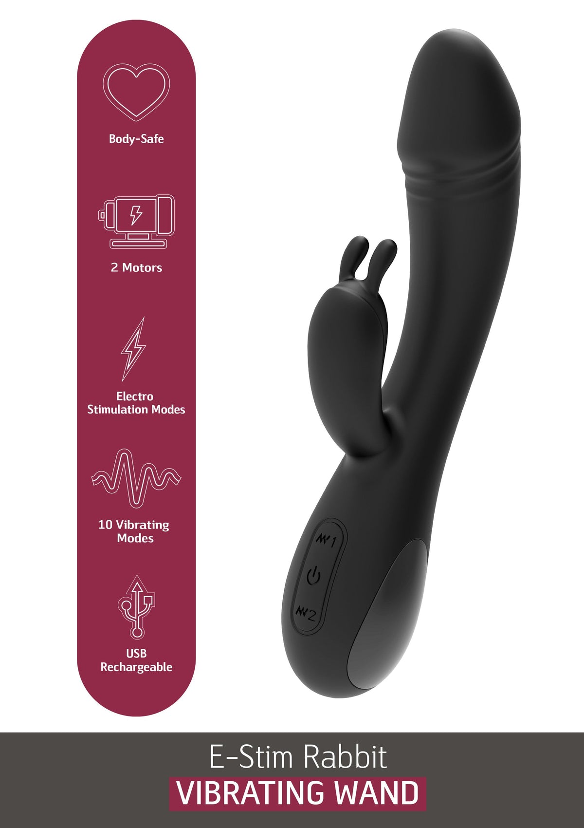 E-Stim Rabbit Vibrator BLACK - 5