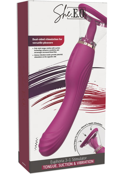 Euphoria Tongue, Suction & Stimulator PURPLE - 1