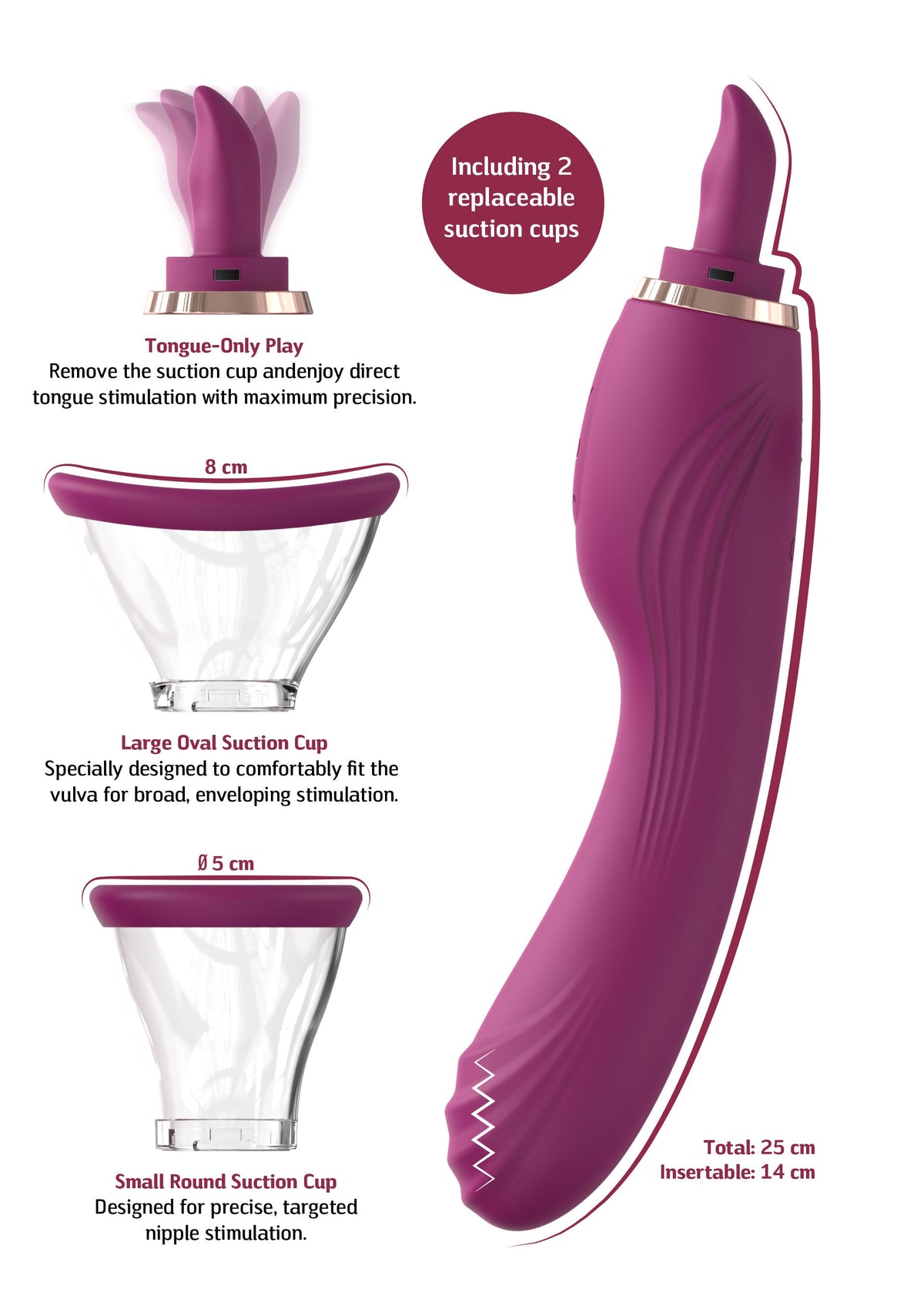 Euphoria Tongue, Suction & Stimulator PURPLE - 7