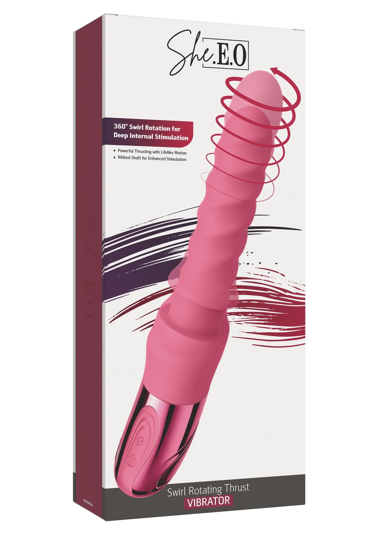 Swirl Ribbed Massaging Vibrator PINK - 1
