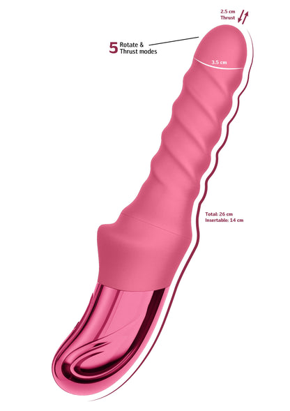 Swirl Ribbed Massaging Vibrator PINK - 2