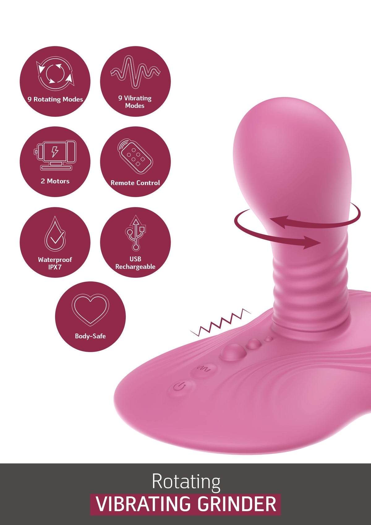 Rotating Vibrating Grinder PINK - 6