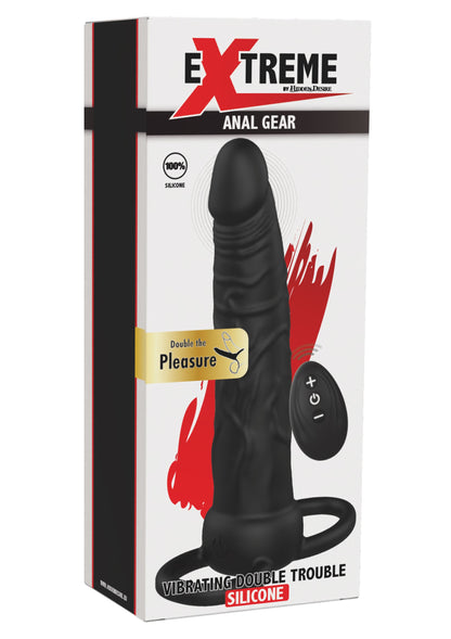 Vibrating Double Trouble Anal Penetrator BLACK - 1