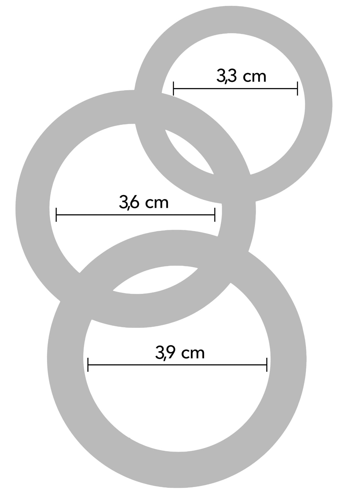 Stamina Starter C-Rings 3 Pcs Set BLACK - 6