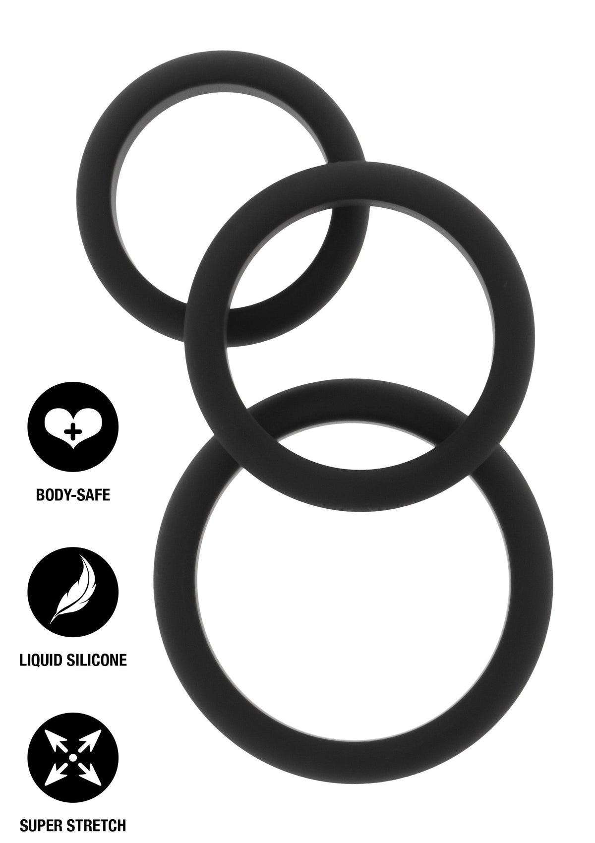 Stamina Premium C-Rings 3 Pcs Set BLACK - 5