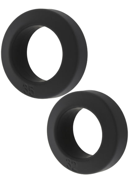 Double Stackers C-Rings 2 Pcs Set L BLACK L - 0