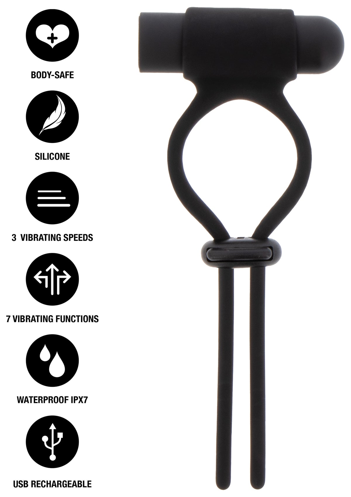 Vibrating & Adjustable C-Ring BLACK - 6