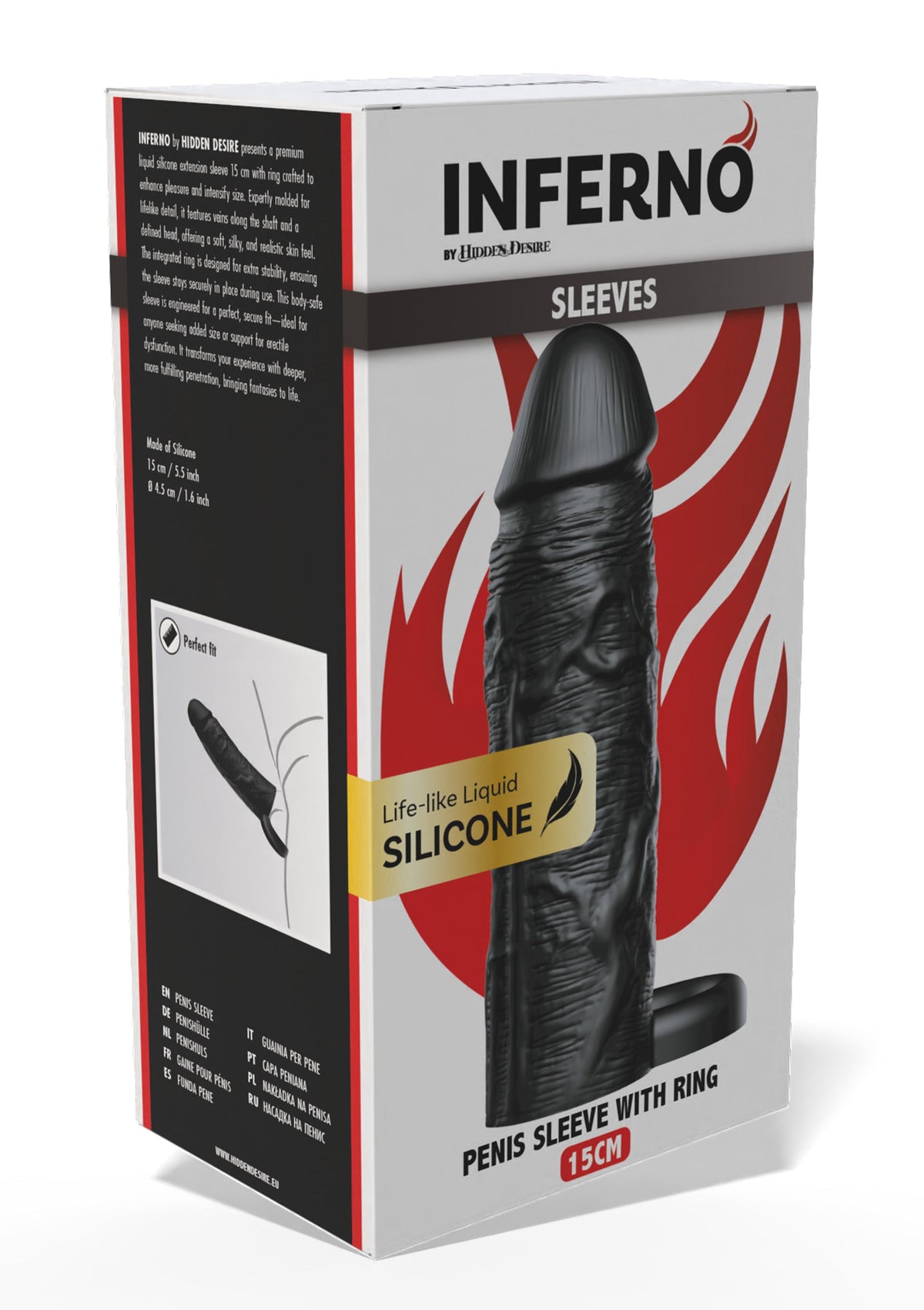 Penis Sleeve Liquid Silicone Ring 15 cm BLACK - 2