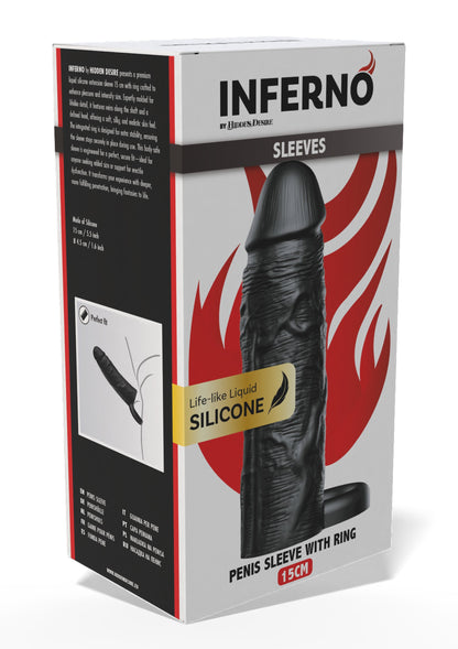 Penis Sleeve Liquid Silicone Ring 15 cm BLACK - 2