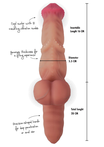 Mutant Rumbler Vibrating Dildo Liquid Silicone SKIN - 4