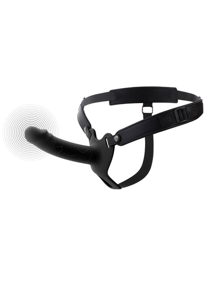 Hollow Penis Strapon Vibrating 16cm BLACK - 5