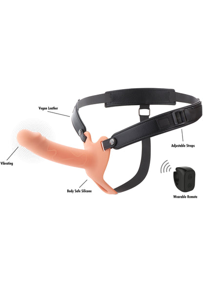 Hollow Penis Strapon Vibrating 16cm SKIN - 8