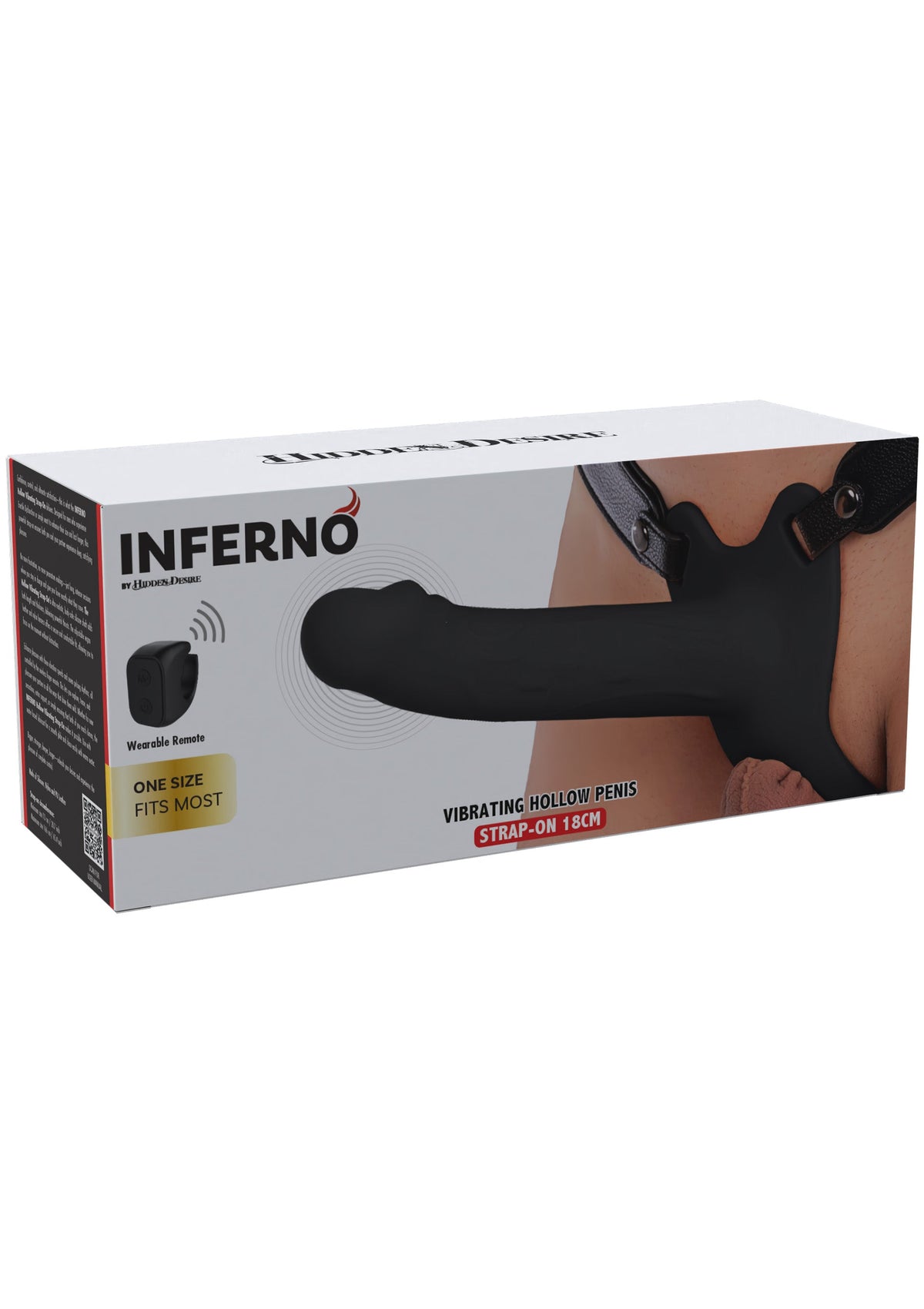 Hollow Penis Strapon Vibrating 18cm BLACK - 2