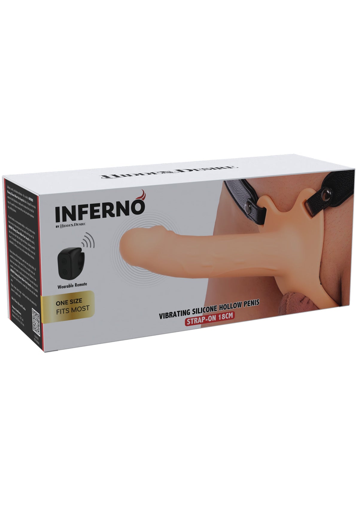Hollow Penis Strapon Vibrating 18cm SKIN - 1