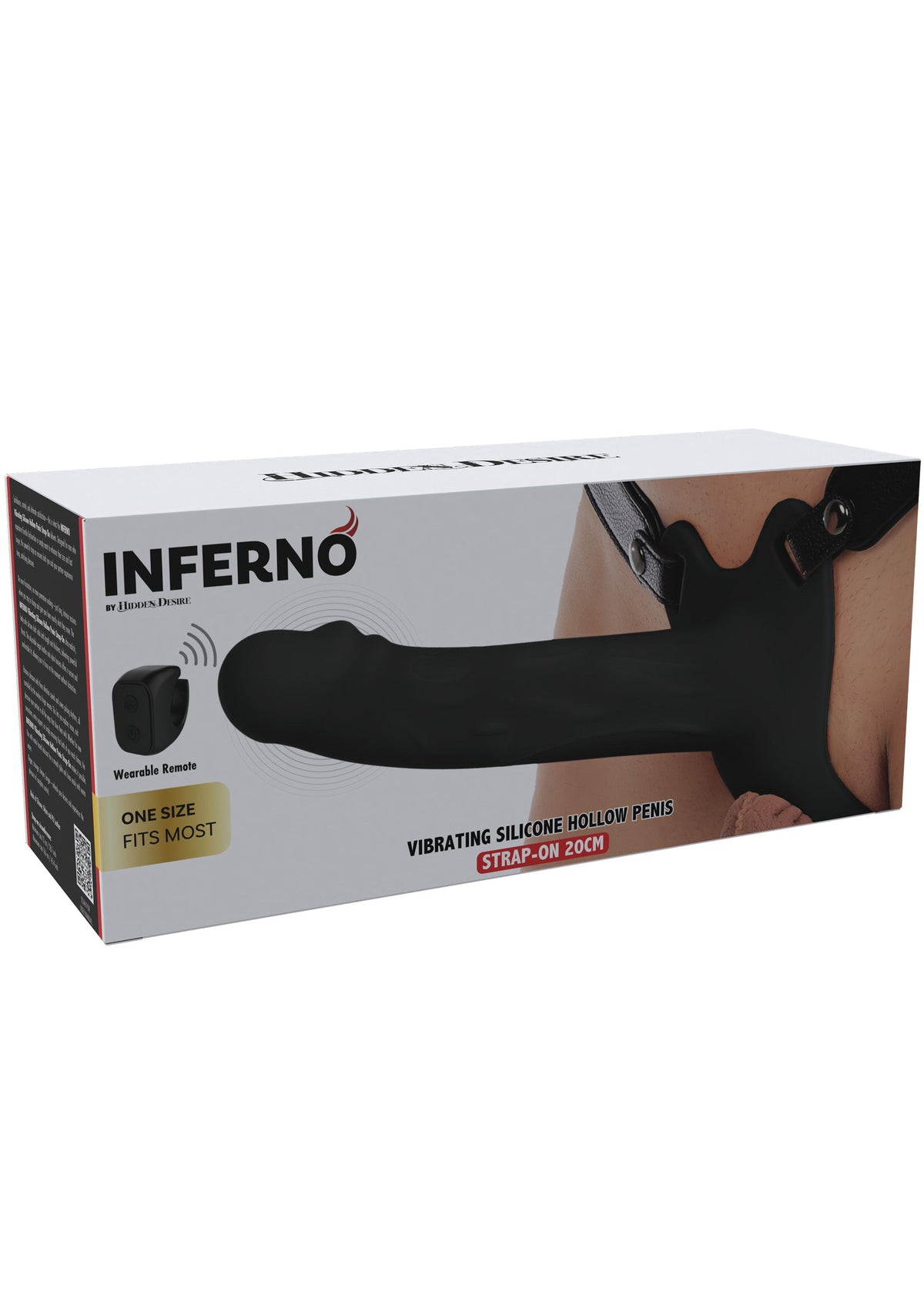 Hollow Penis Strapon Vibrating 20cm BLACK - 2