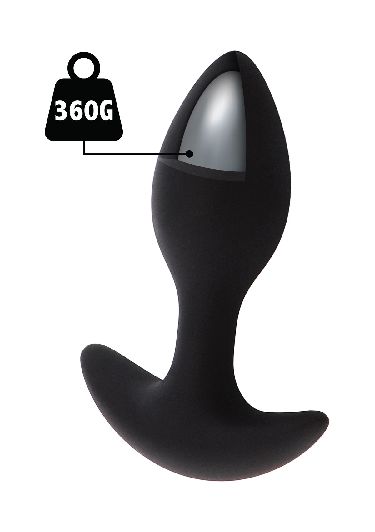 Weighted Anal Plug 360g BLACK - 0
