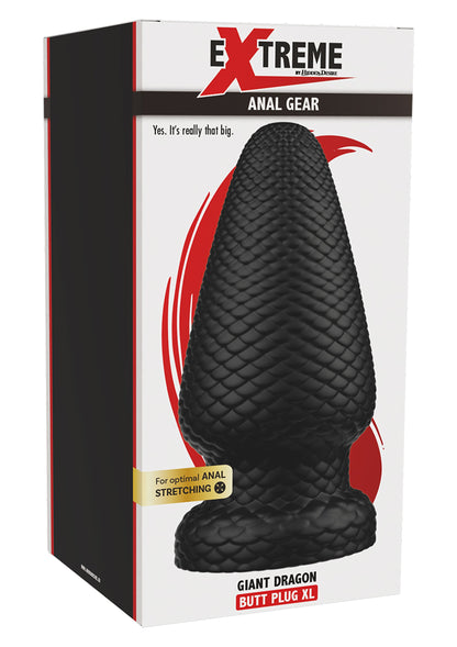 Giant Dragon Butt Plug PVC XL BLACK - 1