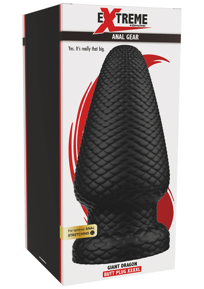 Giant Dragon Butt Plug PVC XXXL BLACK - 1