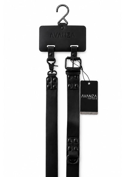 Signature Collar & Short Leash BLACK - 1