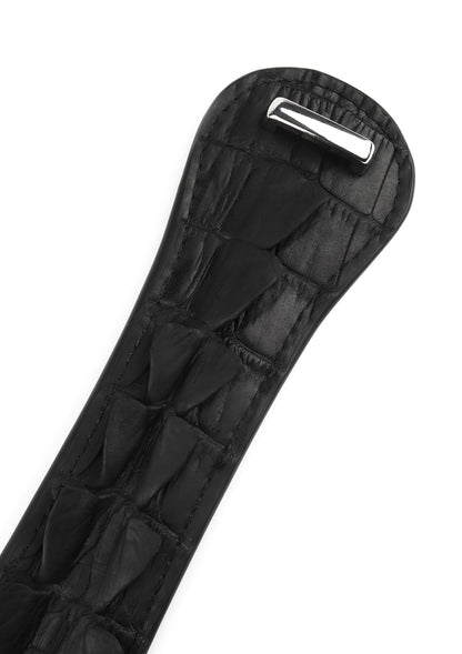 Croc-Embossed Paddle BLACK - 4