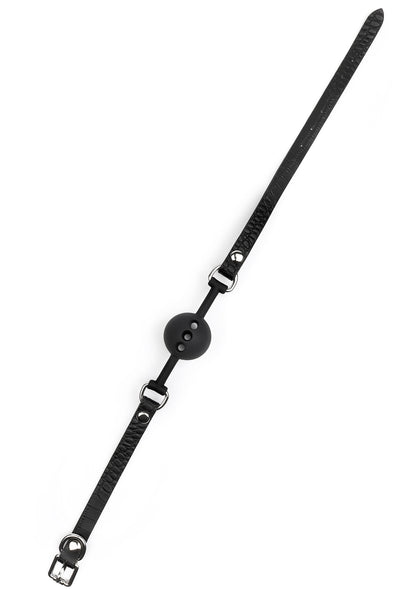 Croc-Embossed Ball Gag BLACK - 2