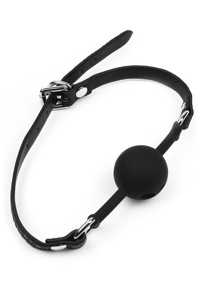 Croc-Embossed Ball Gag BLACK - 4