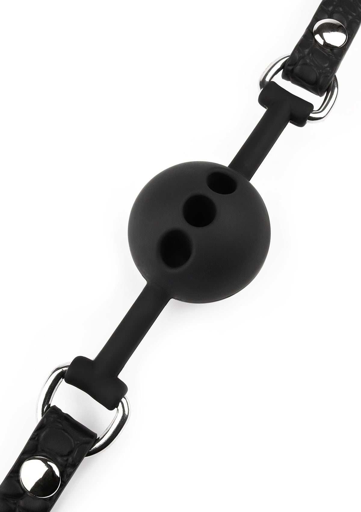Croc-Embossed Ball Gag BLACK - 6
