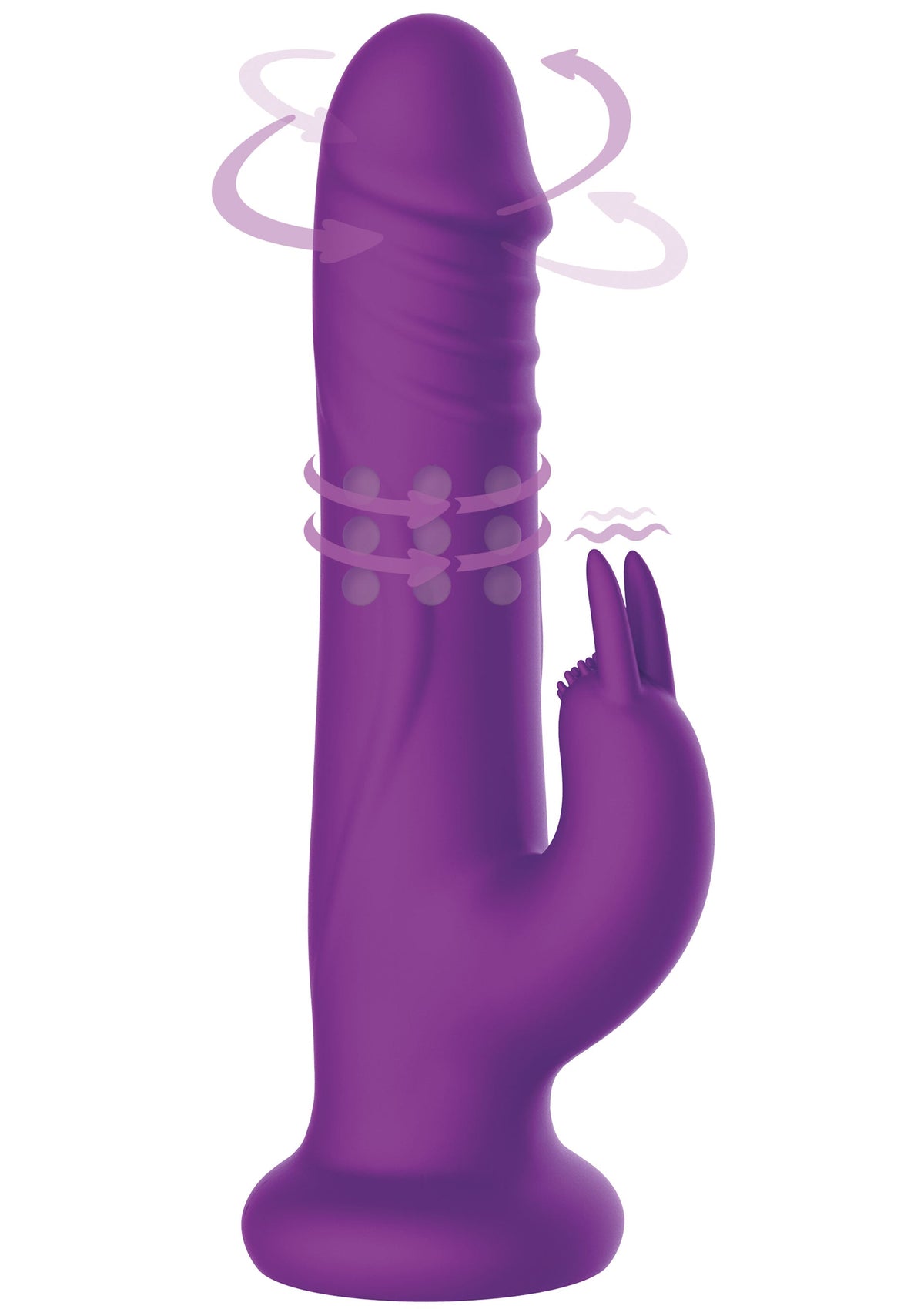 Rotating Beads Rabbit Vibrator PURPLE - 0