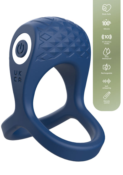 Brutal Ring & Ball Cage Vibrating + Remote BLUE - 4