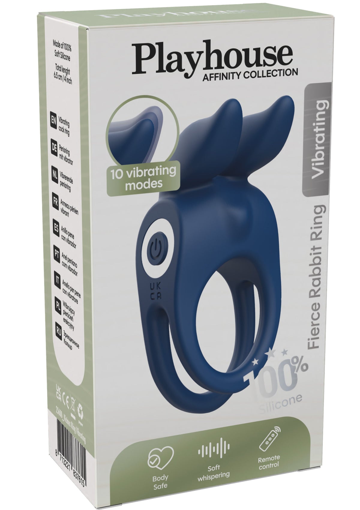 Fierce Rabbit Ring Vibrating + Remote BLUE - 0