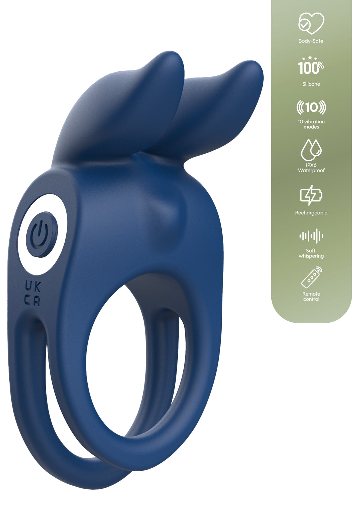 Fierce Rabbit Ring Vibrating + Remote BLUE - 3