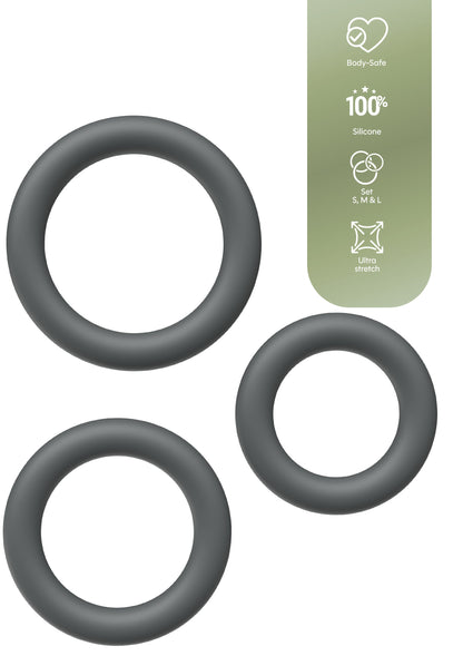 Cock Ring Set 3pcs GREY - 2