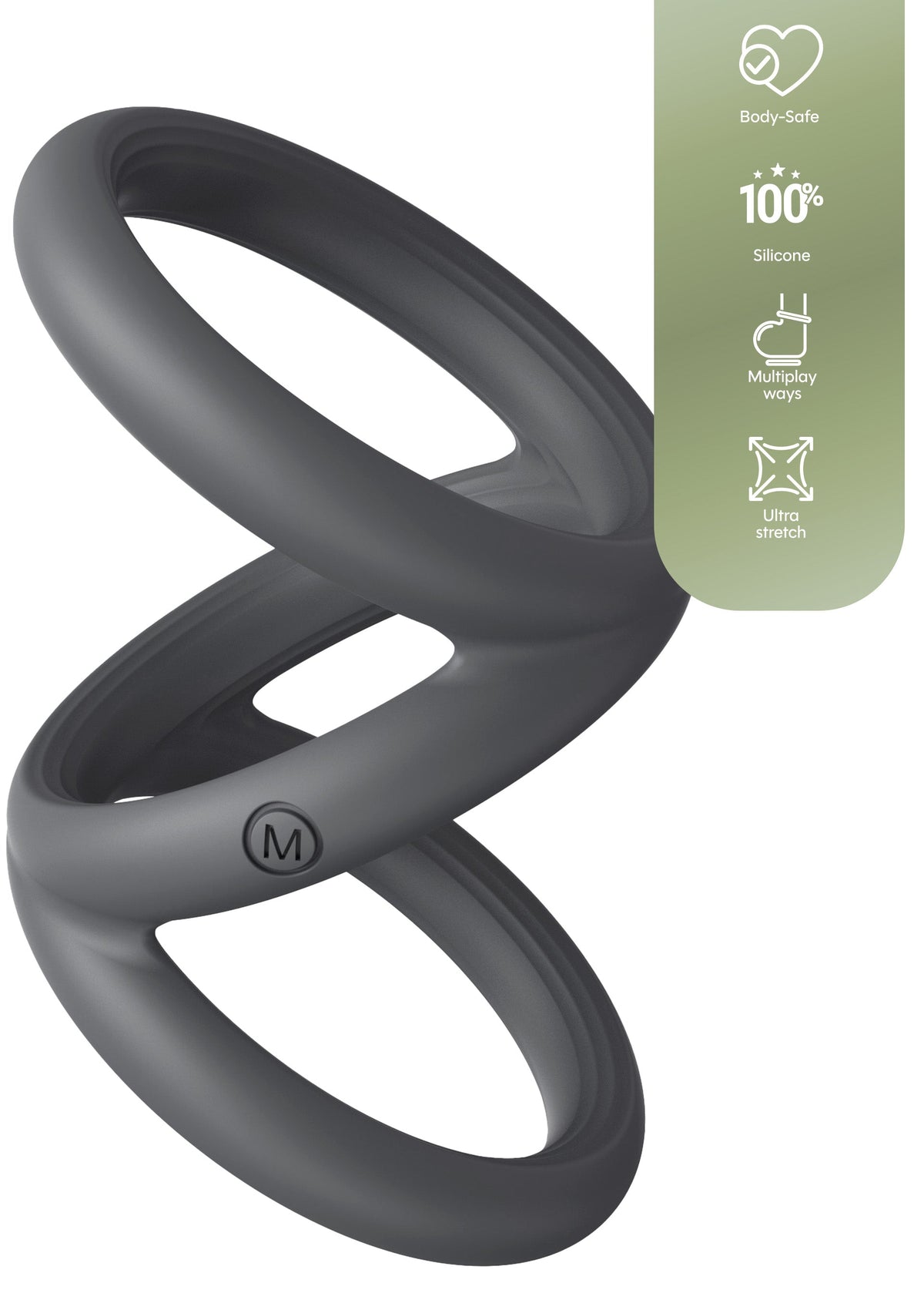 Triple Cock & Ball Sling Medium GREY - 4