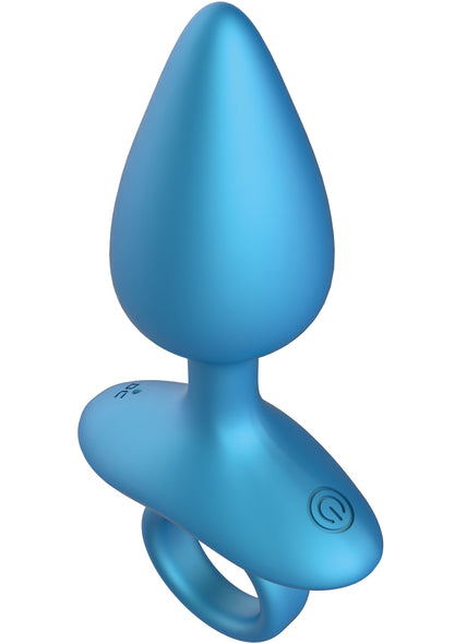 Smooth Anal Plug Vibrating + Remote BLUE - 0