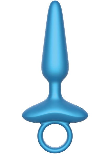 Slim Anal Plug Vibrating + Remote BLUE - 2