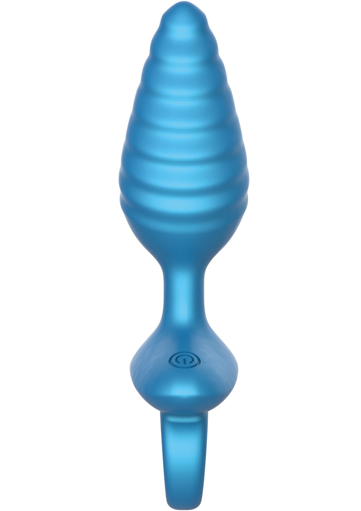 Ribbed Anal Plug Vibrating + Remote BLUE - 2