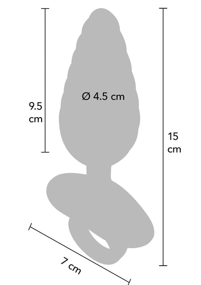 Ribbed Anal Plug Vibrating + Remote BLUE - 7