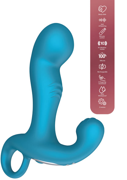P-spot Tapper Plug Vibrating + Remote BLUE - 5