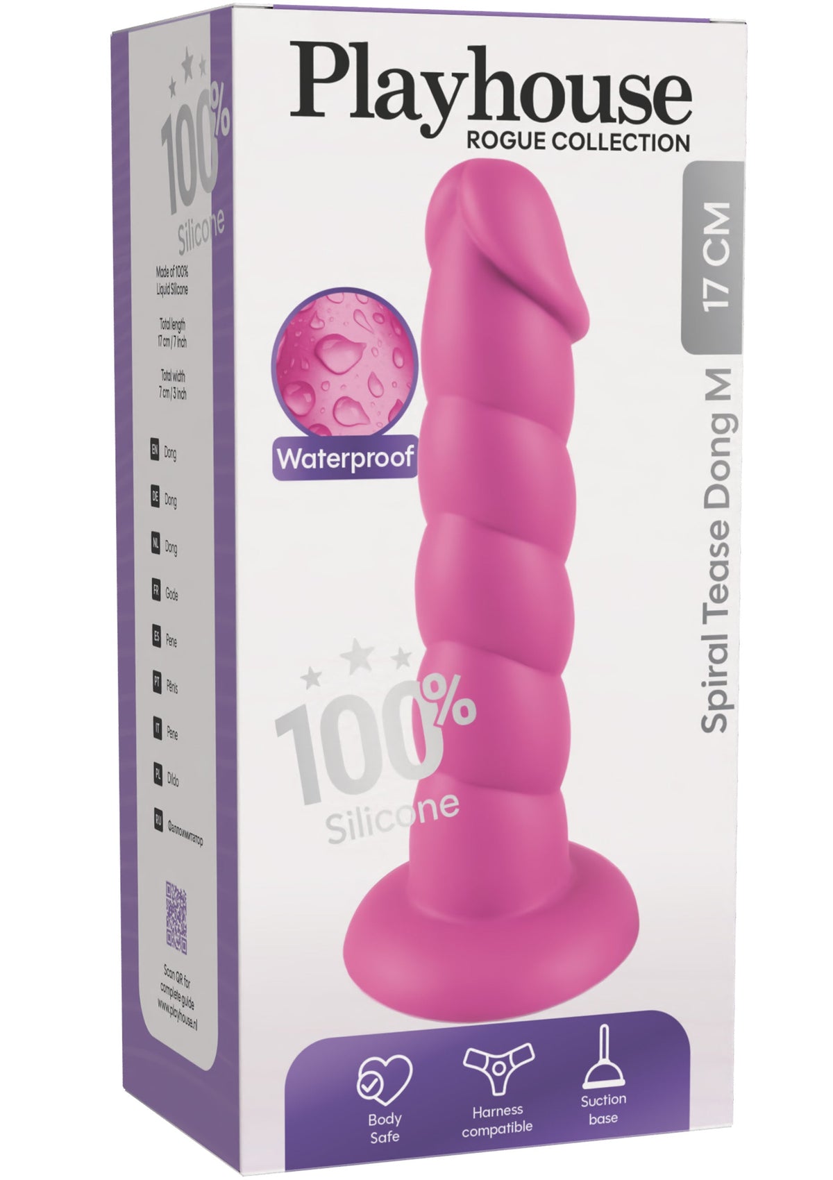 Spiral Tease Dong Silicone M PINK - 1