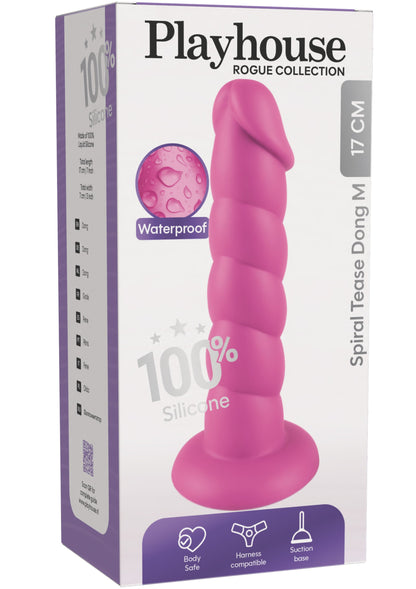Spiral Tease Dong Silicone M PINK - 1